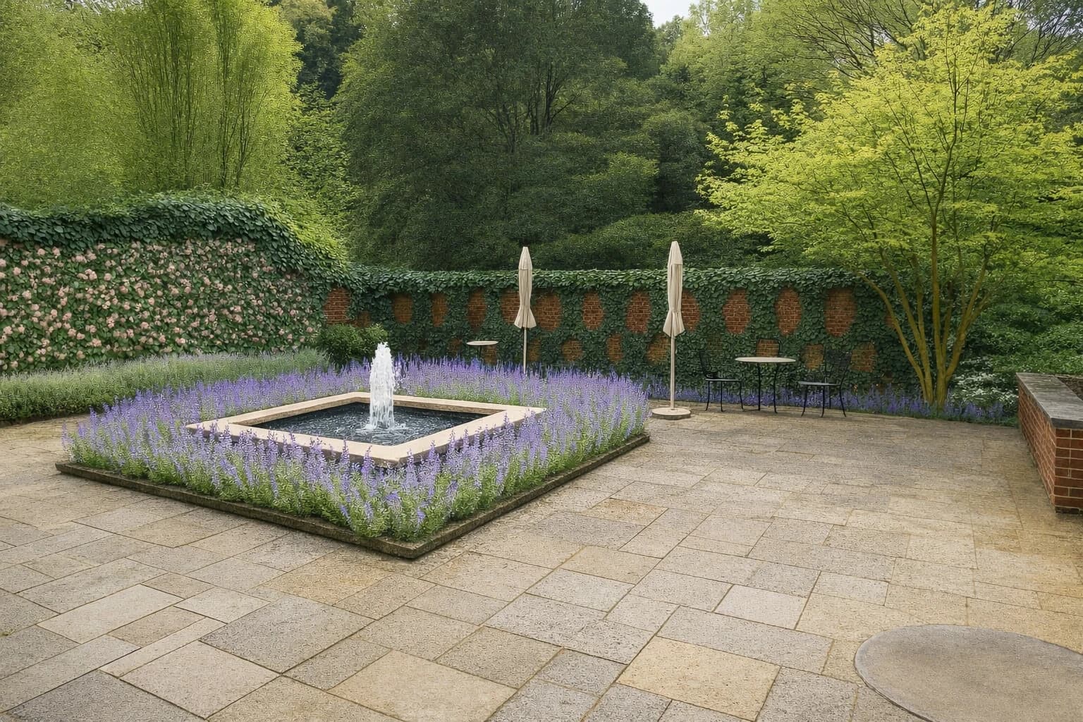 Norman-inspired estate landscape on Long Island