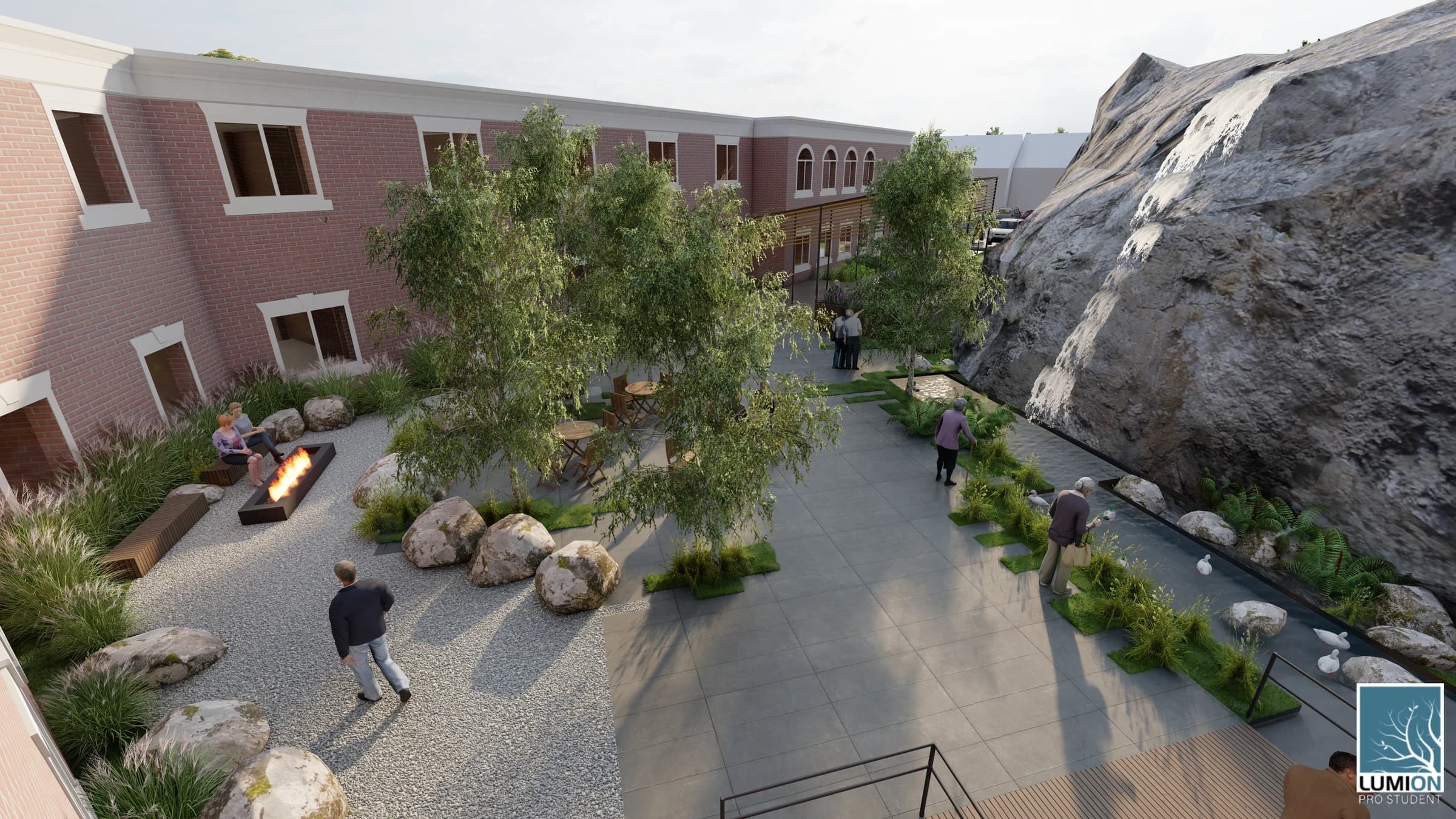 Salem rehabilitation courtyard