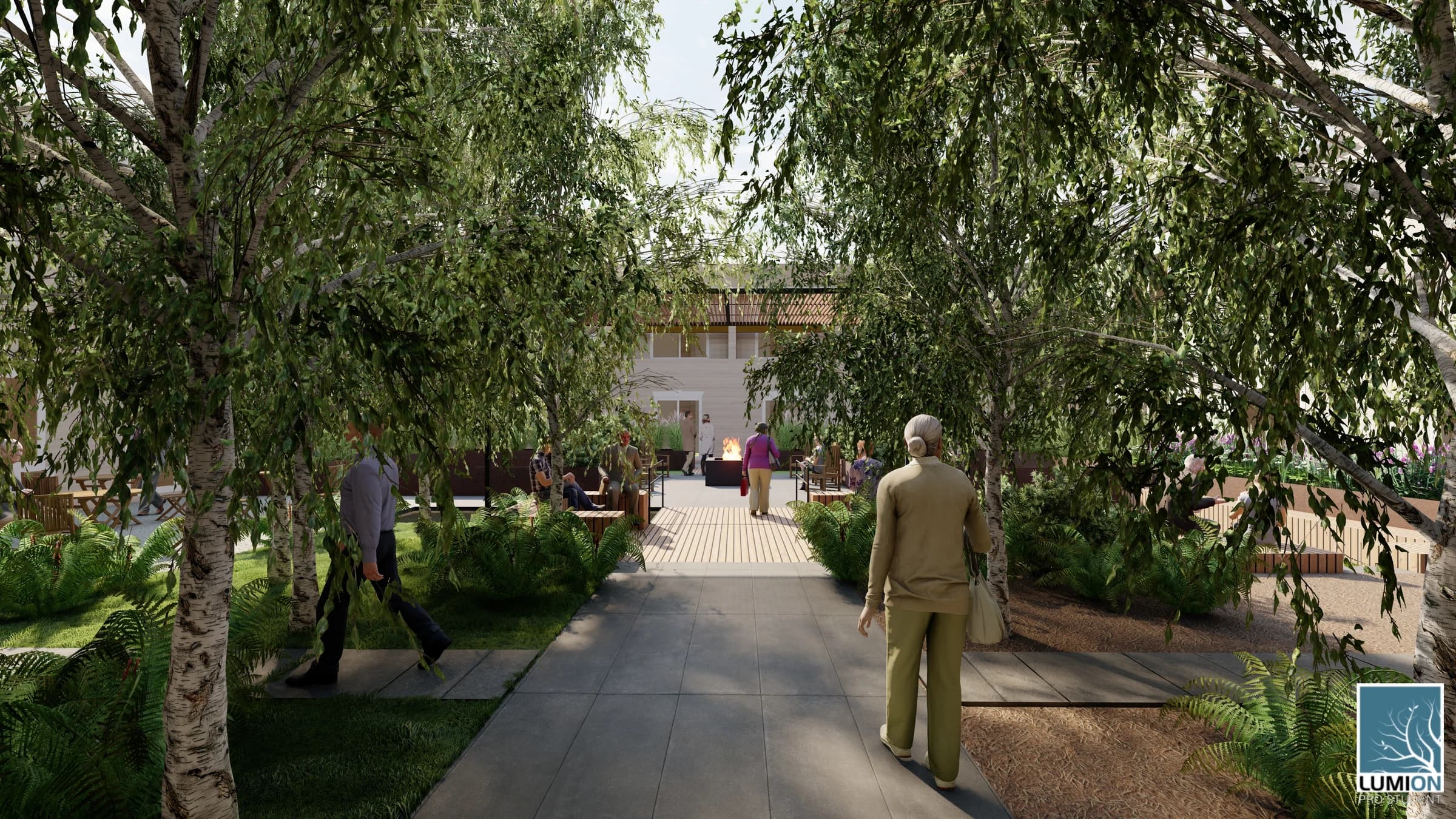 Wilmington rehabilitation courtyard